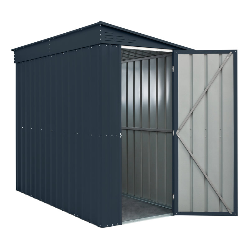 Globel 4 X 8 Lean-To Green Metal Shed, Grey