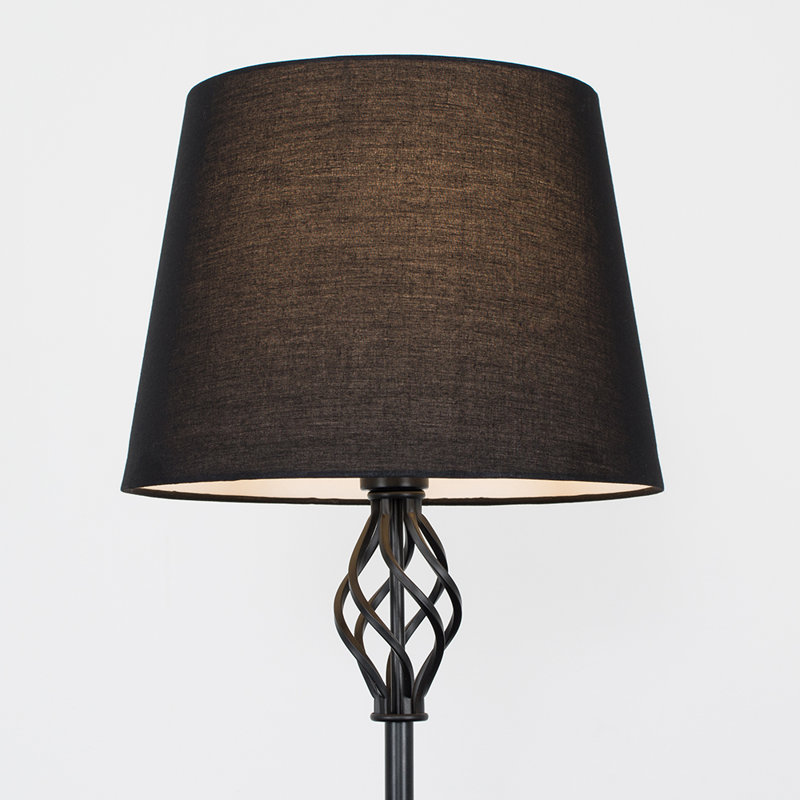 Tegan 151cm Traditional Floor Lamp, Included, Black, Black