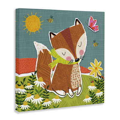 "Whimsical Nature Fox", art mural sur toile par Tina Finn