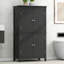 Armoire de rangement pour salle de bain élégante, unité de rangement pour salle de bain, armoire autoportante avec 4 portes, tablettes réglables, tablettes adaptables, noir-853404212