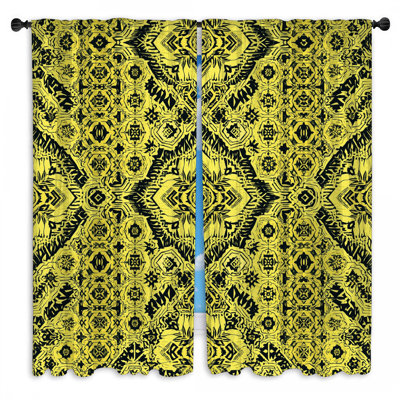 Rideaux obscurcissant jaune et noir Kaléidoscope