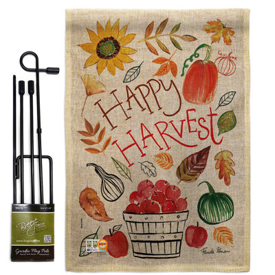 Double Sided 18.50'' H x 13'' W Burlap Flag Set