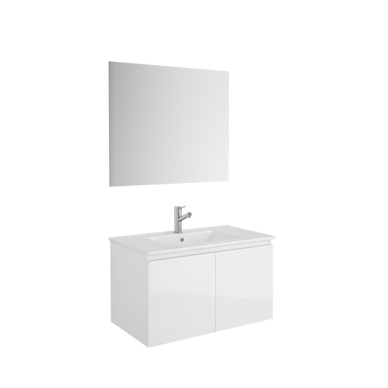 Base de meuble-lavabo simple Malibu 32 po seulement, Blanc lustré