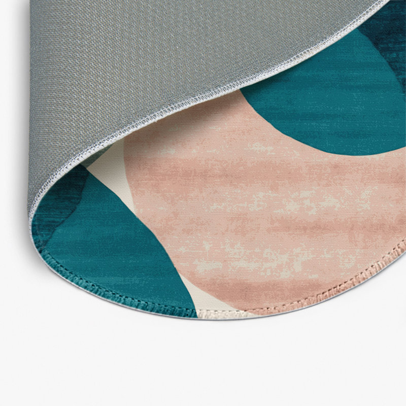 Watercolor Beige Indoor and Outdoor Area Rug, Round 5'