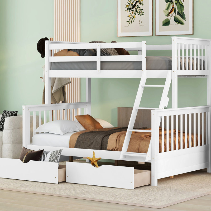 Lit superposé blanc avec rangement blanc - idéal pour une utilisation quotidienne et un ajout fonctionnel esthétique à votre maison
