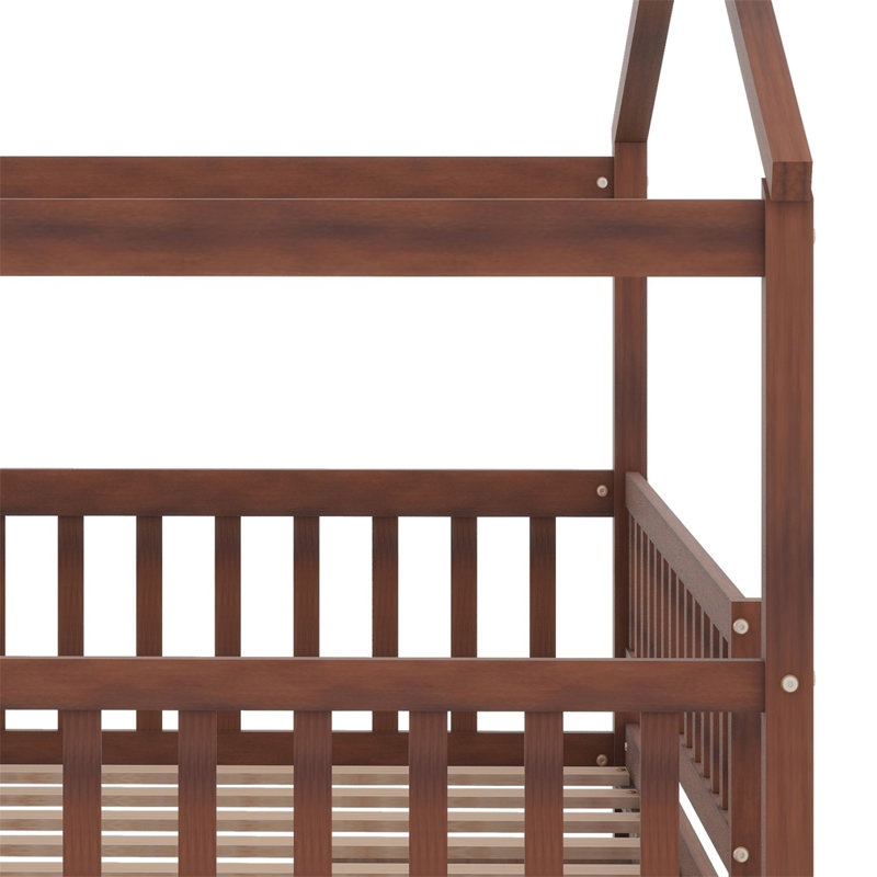 Aswin Kids Twin Platform with Drawers, Walnut