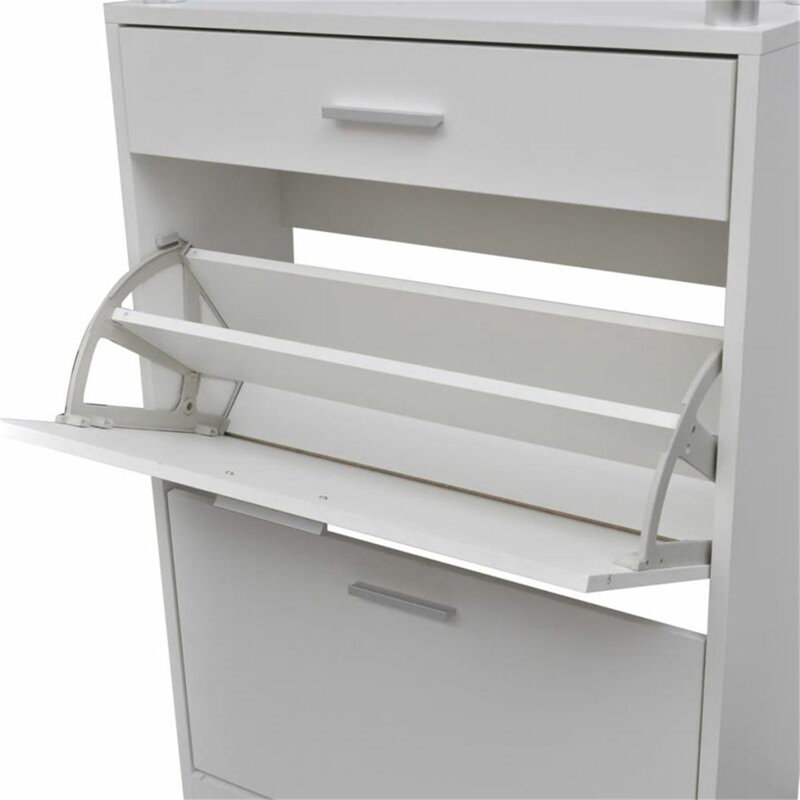 Flip Down Shoe Storage, White