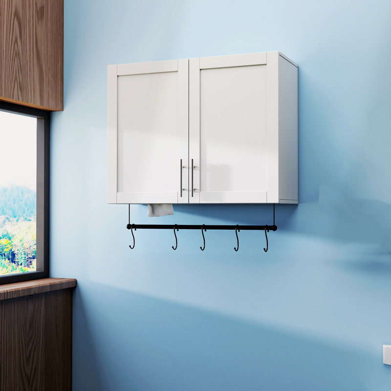 Bathroom Cabinet, Storage Cabinet Above Toilet, Suitable For Bathroom And Kitchen, White