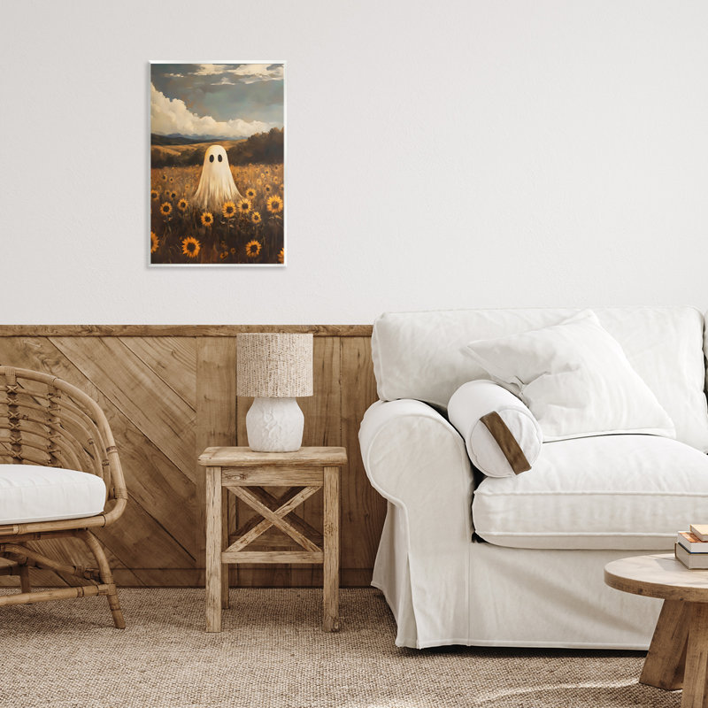 «Ghost In Sunflower Field», plaque murale par Arlington Prints, H 15 po x l 10 po