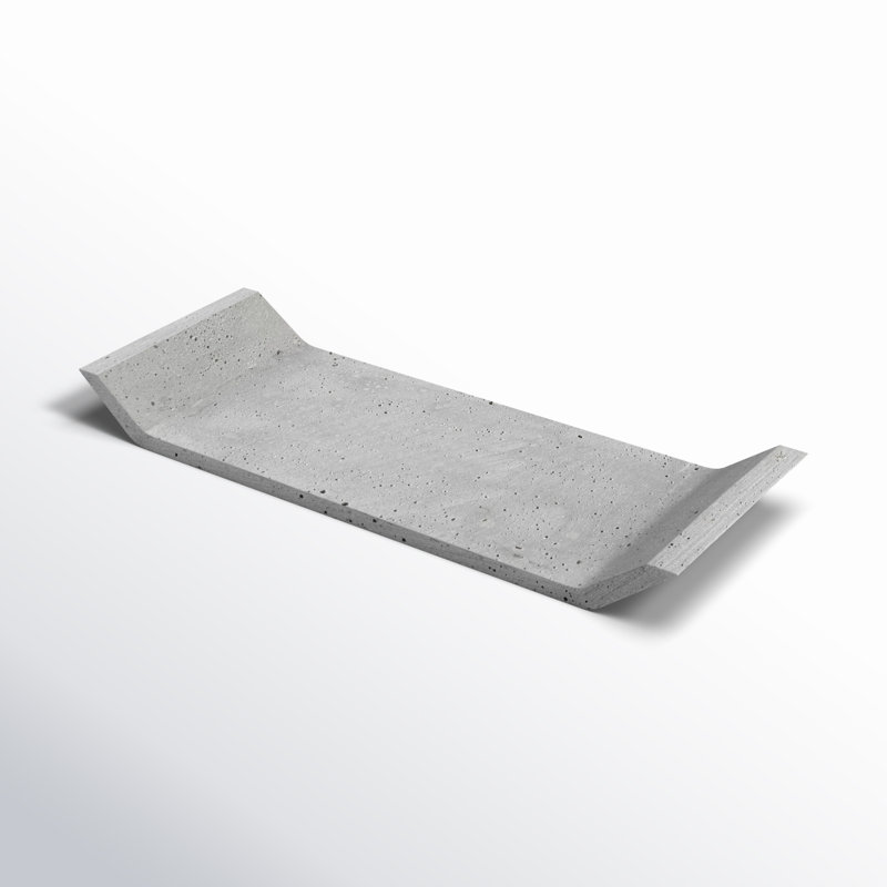 Elegant Rectangular Concrete-Look Polystone Tray
