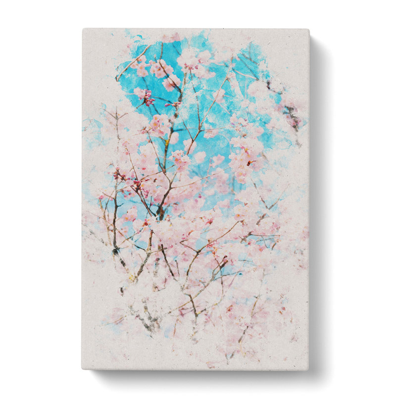 Branches Of A Cherry Blossom - Wrapped Canvas Painting, 50cm H x 35cm W x 3cm D