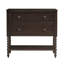 Commode décorative - 2 tiroirs en bois massif de style classique avec cadre en bois et rangement foncé