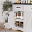 Buffet de 56 po de large à 3 tiroirs, armoire de rangement à 4 portes avec tablettes réglables Farmhouse-1161022517