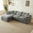 Boneless 109" Modern Cloud Couches For Living Room, Deep Seat Convertible L-shape Boneless Couch With Ottoman, Oversized Comfy 3-seater Couch Chenille Fabric Compressed Sofa Modular Sectional Sofa-1544977633