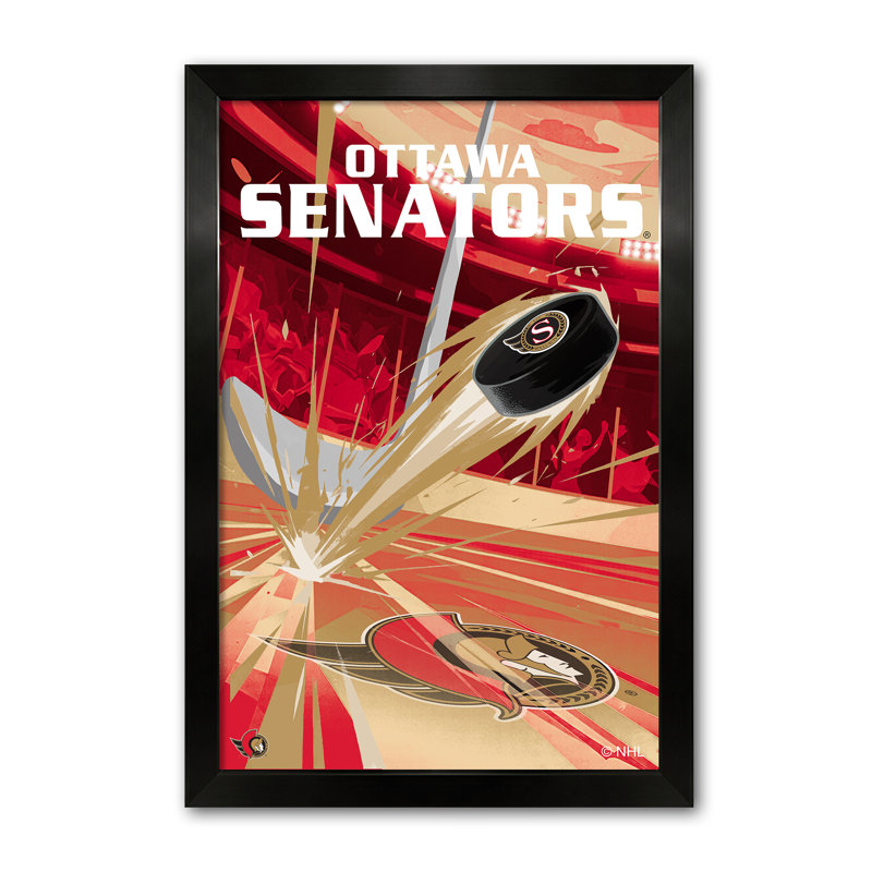 NHL OTTOWA SENATORS PUCK BLast 14 "X 20" IMPRIMÉ, NHL Ottowa Senators