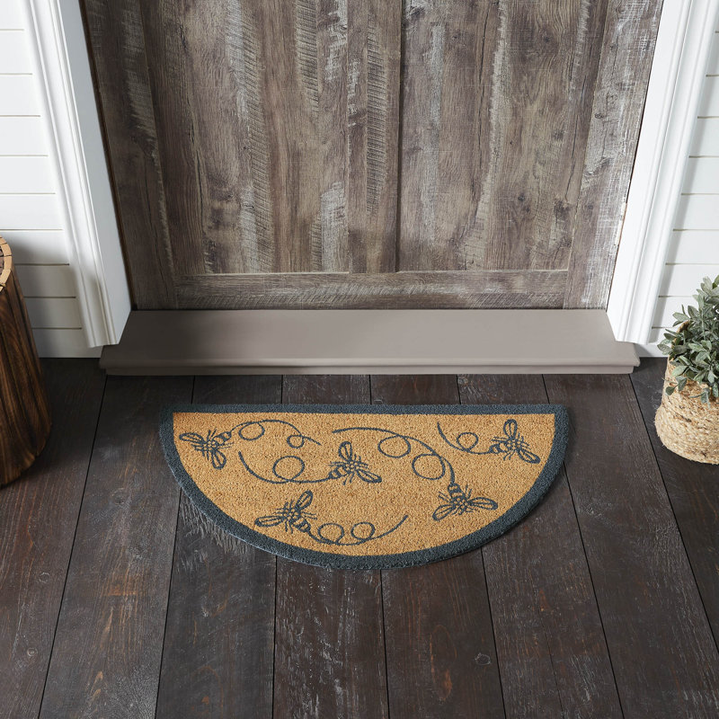 Buzzy Bees Coir Rug Half Circle 16.5x33