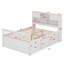 Base de lit plateforme capitaine avec bibliothèques de rangement et tablettes, quatre tiroirs-192289578