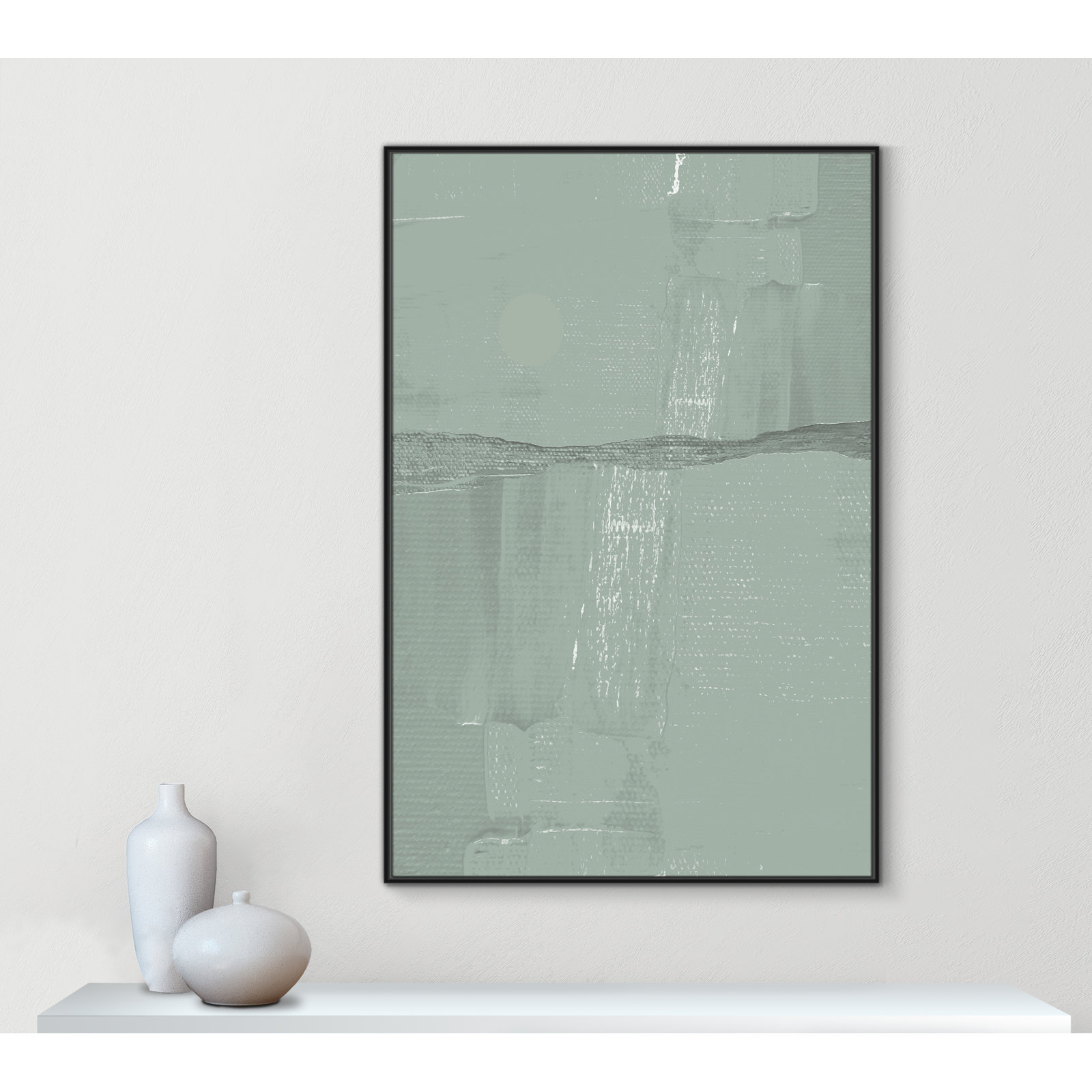 Attica "Sage Abstract" Print, 61.5" H x 41.5" W x 2" D, Black