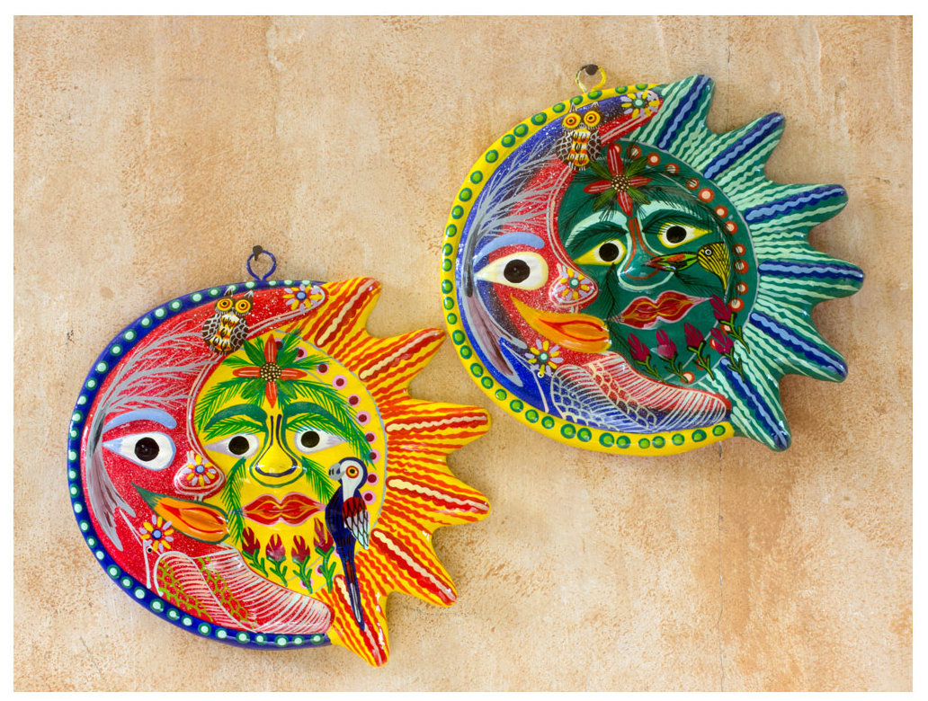 Bungalow Rose Romantic Eclipse Sun and Moon Ceramic Wall Decor ...