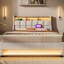 Grand lit avec lumières à DEL et poche latérale pratique - rangement rembourré naturel-84594136-84594149