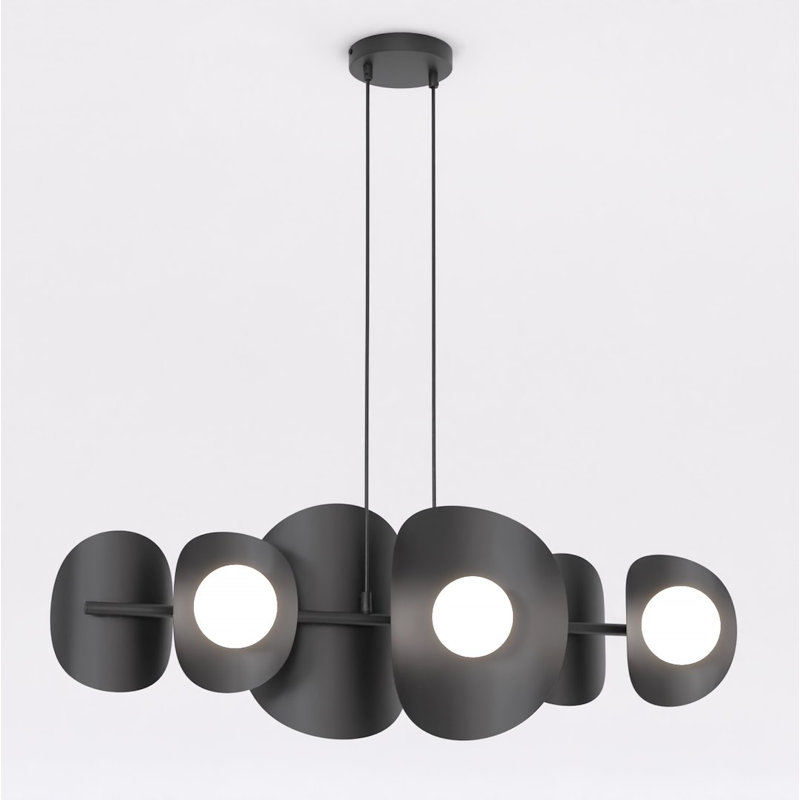 - Light Matt Pendant, 6 Lights, Black