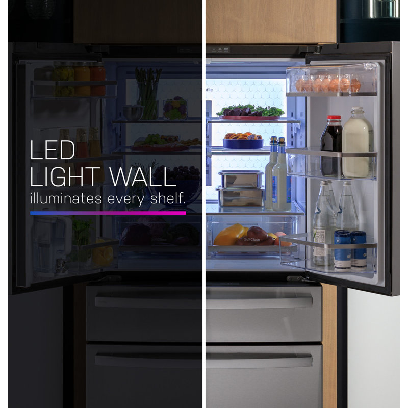 Ge Profile Series Energy Star® 28.7 Cu. Ft. Smart Fingerprint Resistant 4-Door French-Door Refrigerator With Dual-Dispense Autofill Pitcher