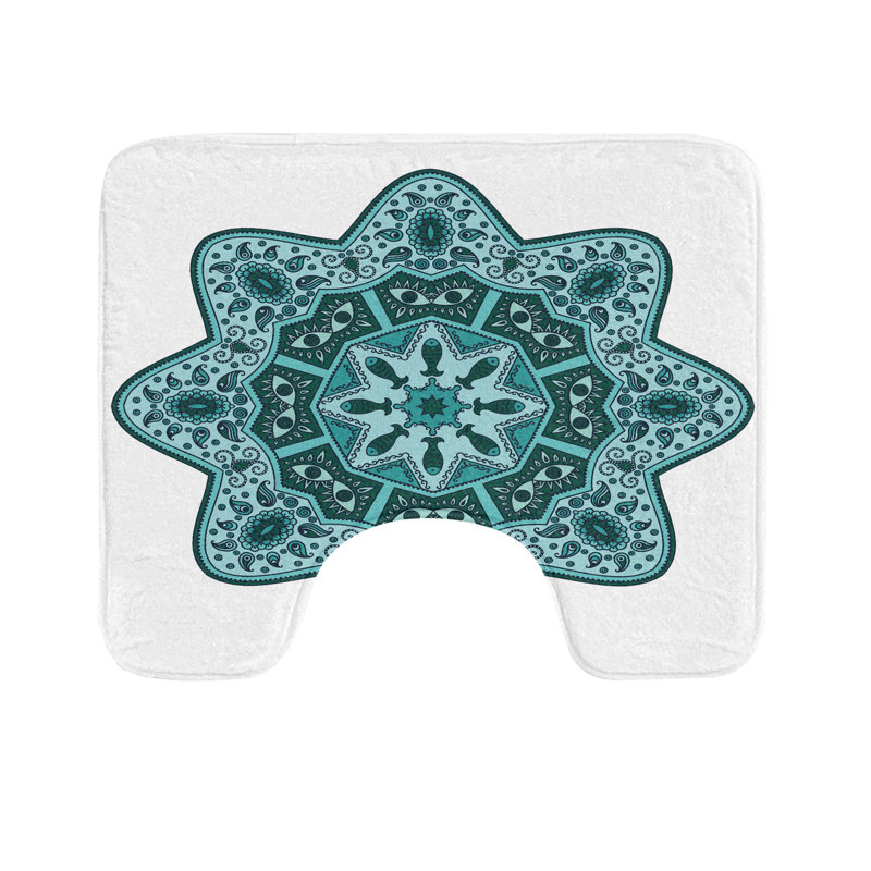 Tapis de salle de bain en U bleu sarcelle 20 po