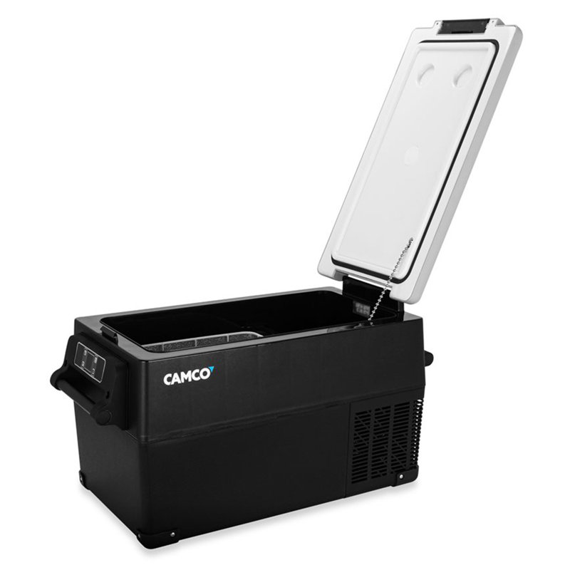 Camco 1.23 Cubic Feet Portable Freestanding Mini Fridge with Freezer