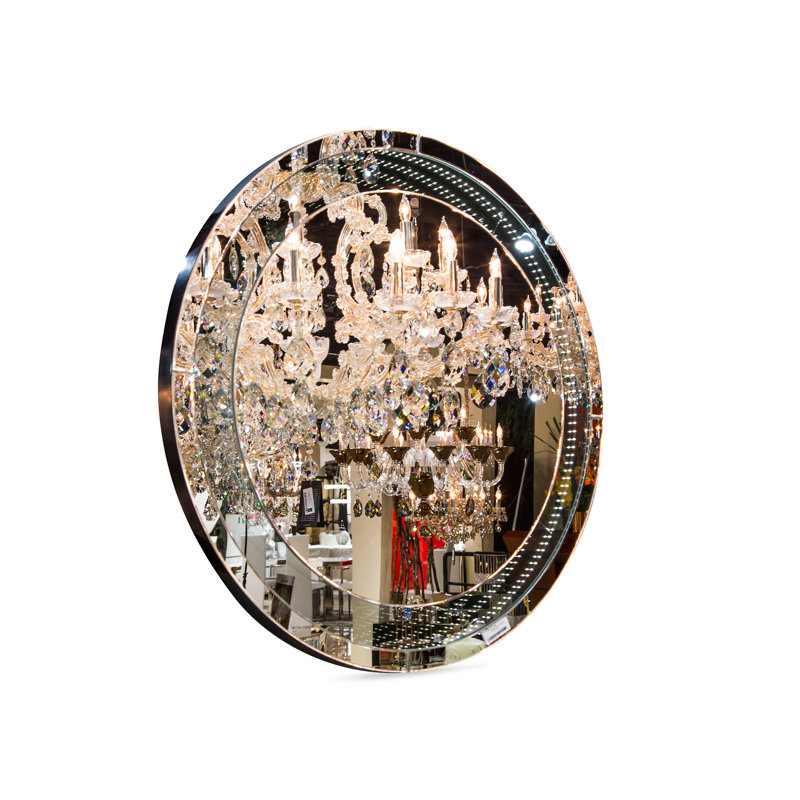 Montreal Flat Glass Beveled Lighted Wall Mirror
