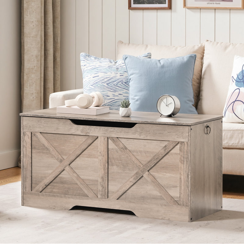 39.4" Storage Chest,Blanket Storage Chest,Accent Trunk, Gray