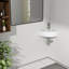 Lavabo de salle de bain mural 18 po x 13 po en céramique blanche avec trou pour robinet et trop-plein