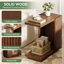 Table de bout en bois massif, table d'appoint en forme de C pour canapé, lit-769854288