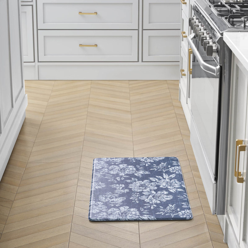 Tapis anti-fatigue debout Laura Irley Iris, Rectangle 1 pi 5 po x 2 pi 8 po, Marine