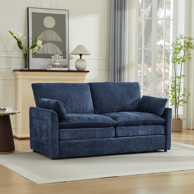 Drago 58'' Modern Square Arm Loveseat Sofa