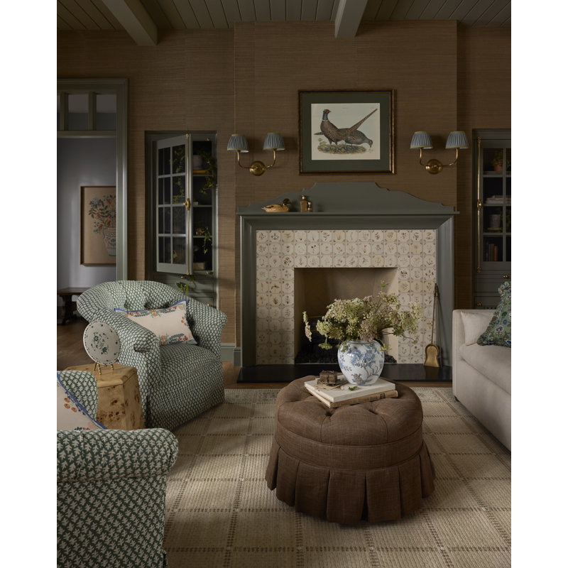 Rifle Paper Company x Loloi Orchard Natural / Multi Machine Washable Area Rug, Square 1'6", Natural/Multicolor