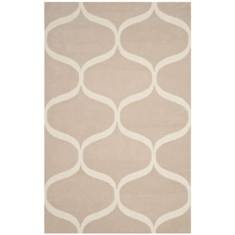 Cannen Hand Tufted Wool Geometric Rug, Rectangle 4' x 6'