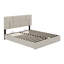 Grand lit plateforme tapissier avec système de rangement hydraulique-691877822
