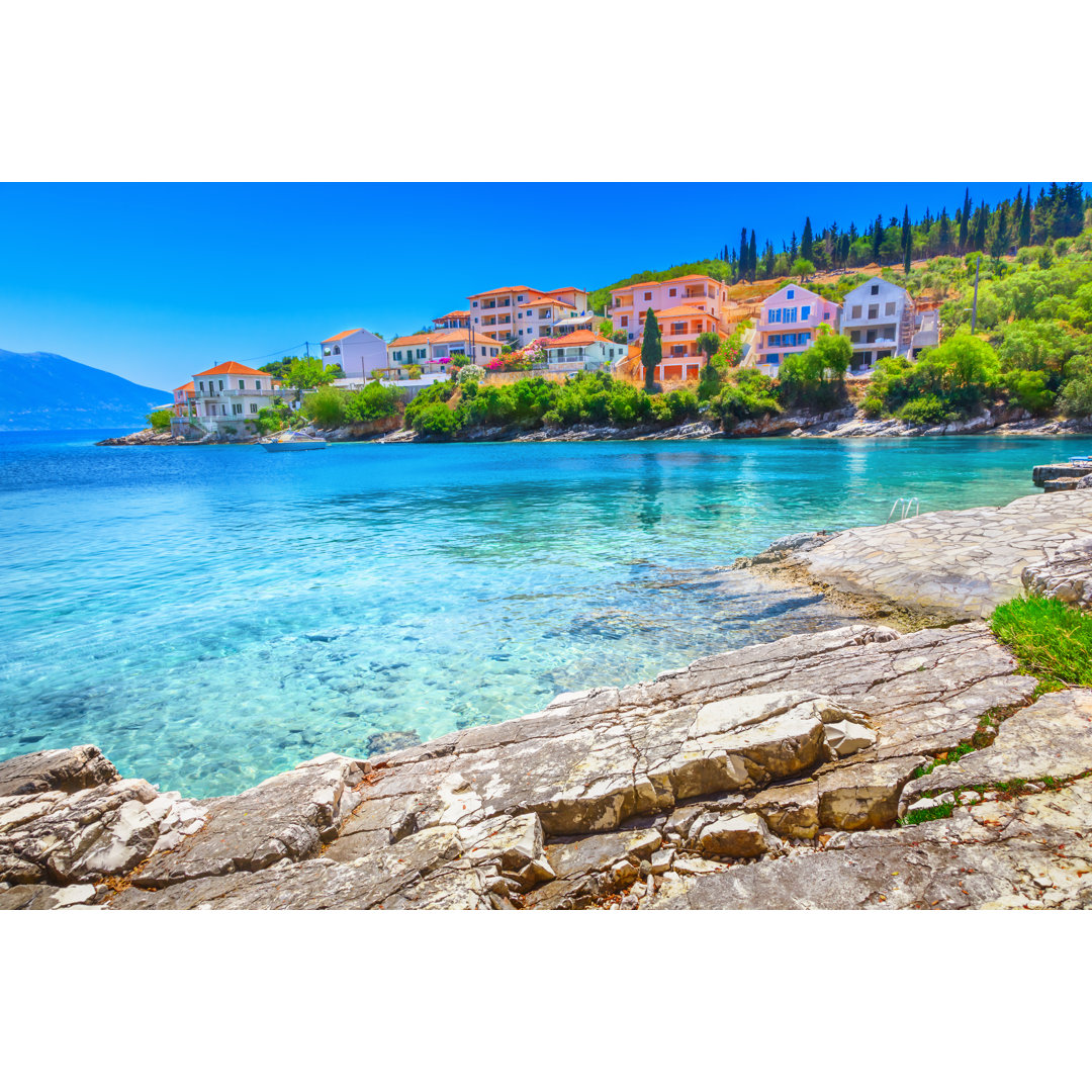 Fiskardo Village by Adisa - Wrapped Canvas Print