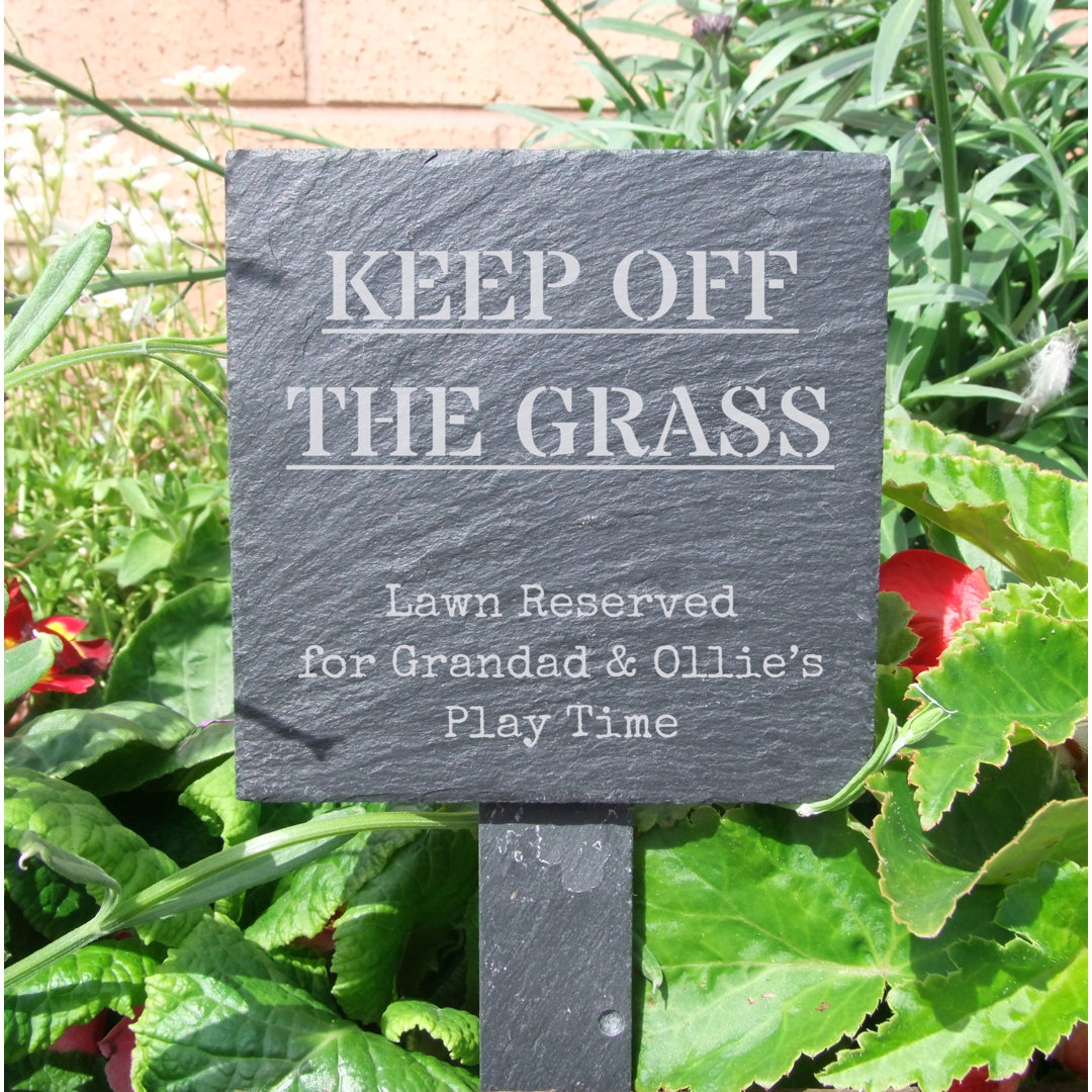 Progreso Keep Off the Grass Lawn Reserved for Taid & Eva's Play Time Garden Sign