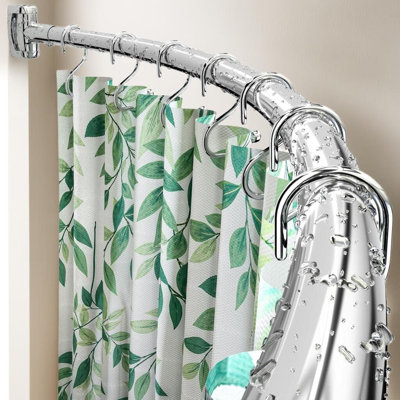 Tringle à rideau de douche incurvée - réglable 35-82 po, tringle de douche en nickel brossé antirouille pour plus d'espace, conception arquée antidérapante, nécessite un perçage pour une installation sécuritaire