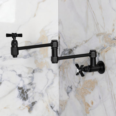 Kingston Brass Millennium Two-Handle 1-Hole Wall Mount Pot Filler Faucet