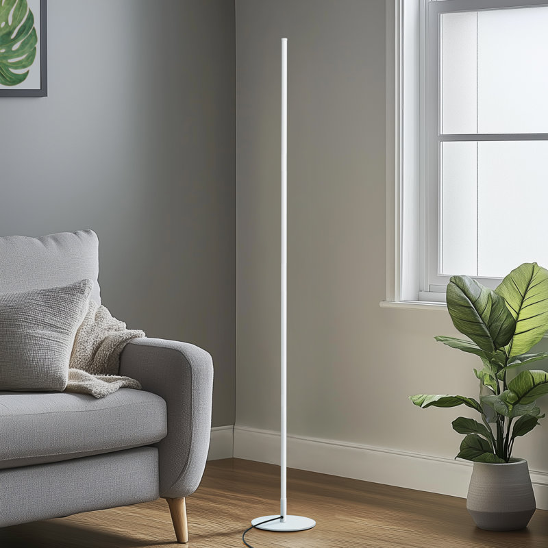 Lampe de plancher de coin à DEL 57,5 po Allana, Blanc, Réglable, Oui