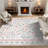 Pink Floral Machine Washable Area Rug with Non-Slip Backing-15789951