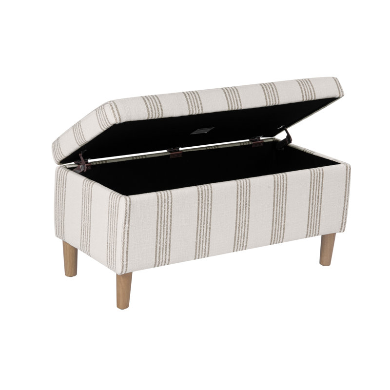 Banc de rangement rembourré Besart, Brown Stripe