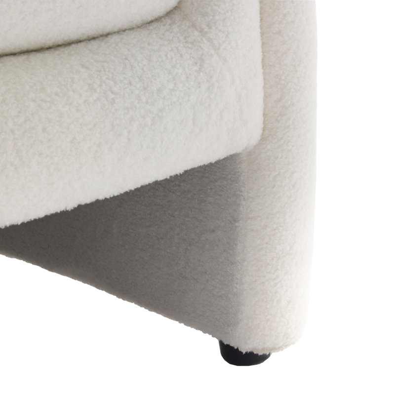 Esly 82Cm Wide Barrel Chair, White Teddy