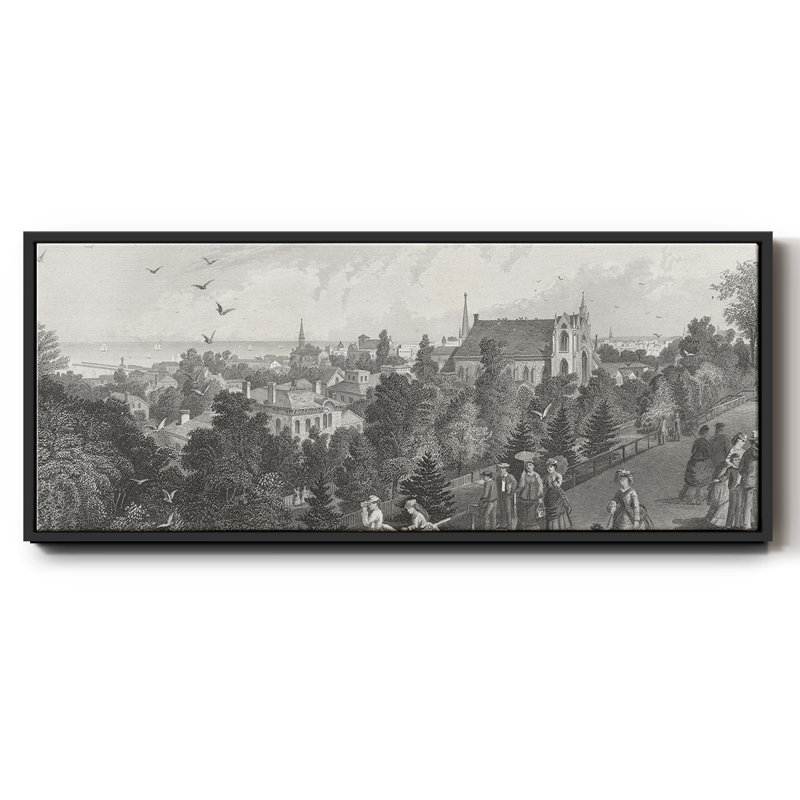 City of Cleveland - toile encadrée, H 20 po x l 50 po