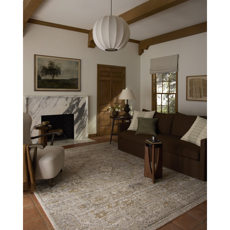 Tapis ivoire / ocre Loloi Forlini, Rectangle 4 pi x 7 pi 6 po