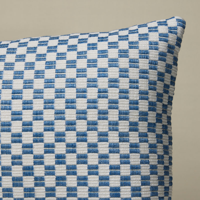 Elkhart Pillow, Blue Geometric, 12" H x 24" W