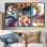 Futur explosion de joie fractale II - ensemble de salon art abstrait spirales murales