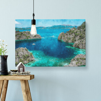 Coron In The Philippines Painting - Wrapped Canvas